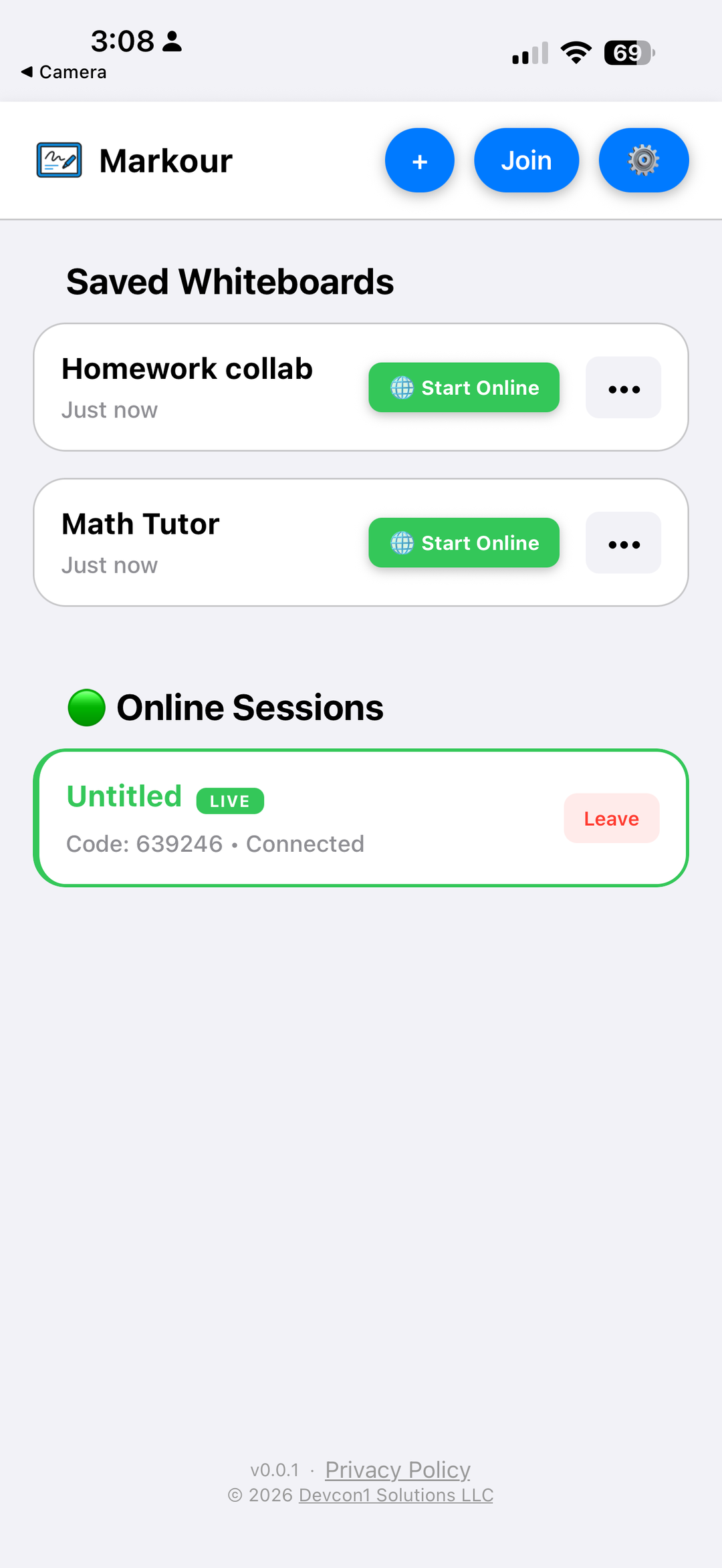 Markour app screenshot